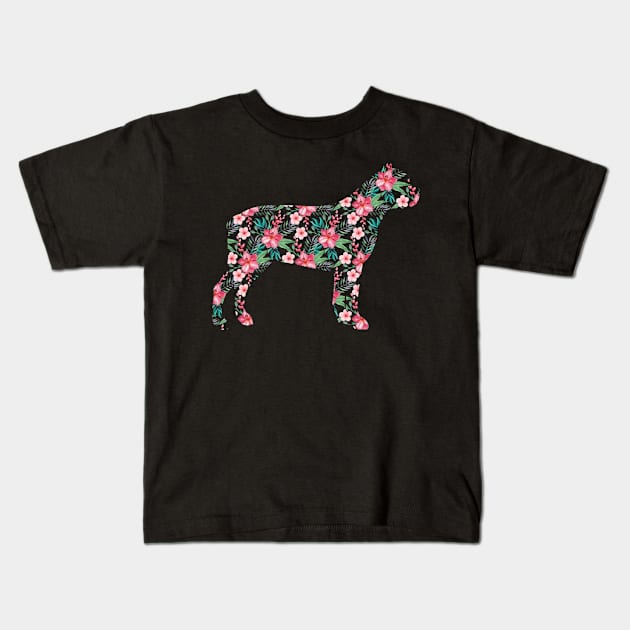 Floral Pitbull design. Perfect present for mother dad friend him or her Kids T-Shirt by SerenityByAlex